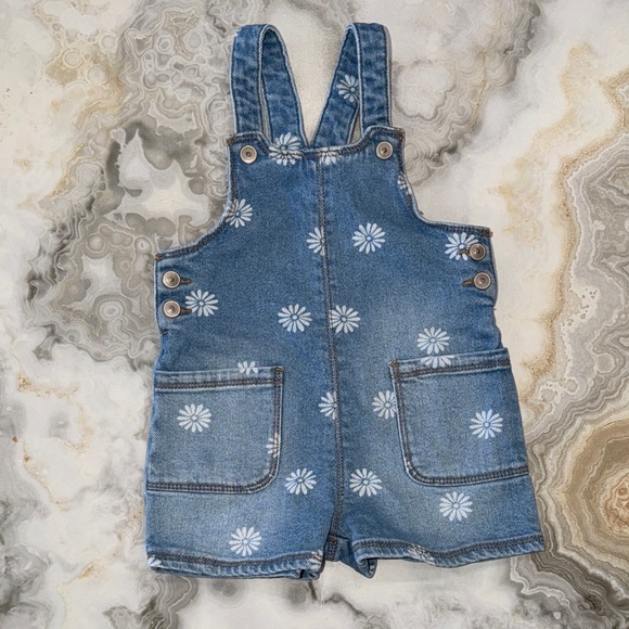 wonder nation Other - Denim Blue Kids Overalls with Floral Print